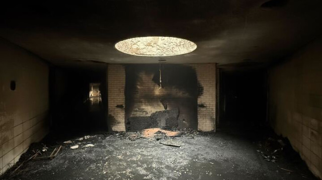 השריפה בבית הכנסת "בית ישראל" במיסיסיפי, ארה"ב (צילום: צילום מסך מתוך X (לשעבר טוויטר))