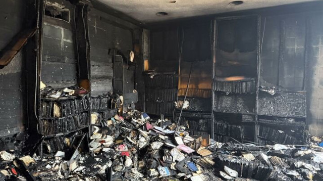 השריפה בבית הכנסת "בית ישראל" במיסיסיפי, ארה"ב (צילום: צילום מסך מתוך X (לשעבר טוויטר))