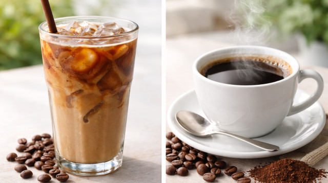 קפה קר וקפה חם  (צילום: AI)