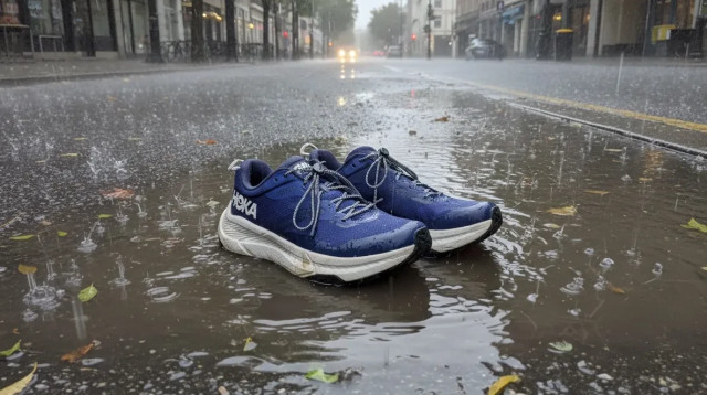 נעליים עמידות לגשם - Transport GTX של Hoka (צילום: AI,צחי הופמן)
