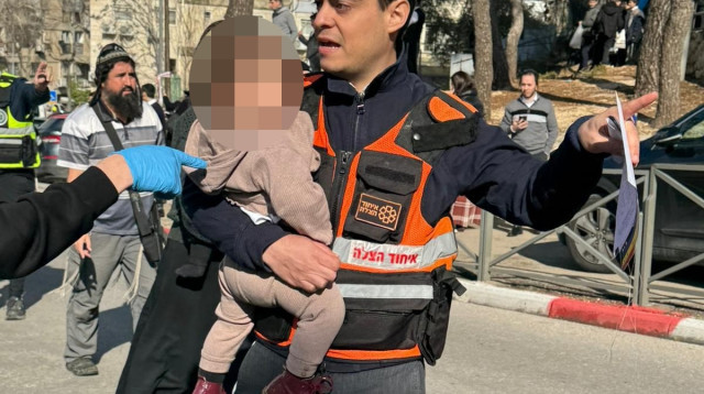 זירת האירוע במעורבות חומר מסוכן בירושלים (צילום: איחוד הצלה)