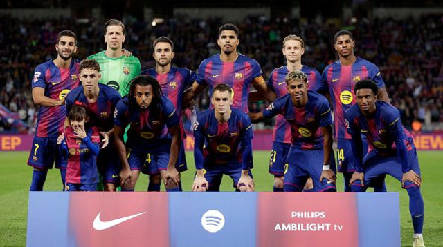 שחקני ברצלונה (צילום: Gettyimages)