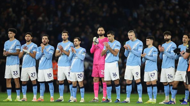 שחקני מנצ'סטר סיטי (צילום: Neal Simpson/Allstar)