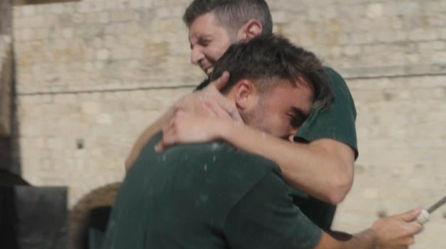 צמד הכדורגלנים אלמוג אוחיון וטום שלח, "המירוץ למיליון" (צילום: קשת)