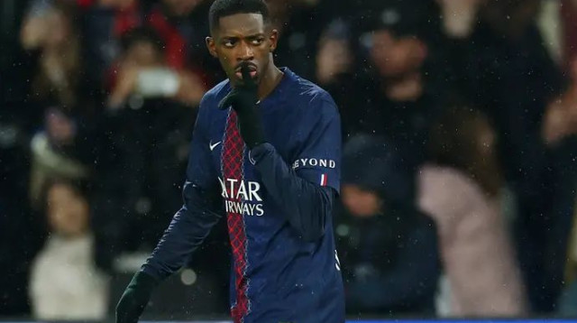 את מי הוא השתיק? עוסמאן דמבלה לאחר השער השני (צילום: רויטרס)