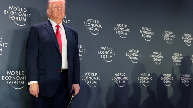 דונלד טראמפ בכינוס ה-56 של הפורום הכלכלי העולמי בדאבוס (צילום: רויטרס)