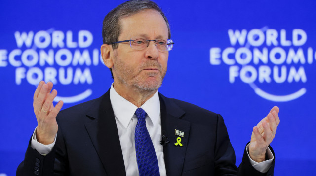 נשיא המדינה יצחק הרצוג בכנס הכלכלי בדאבוס (צילום: רויטרס)