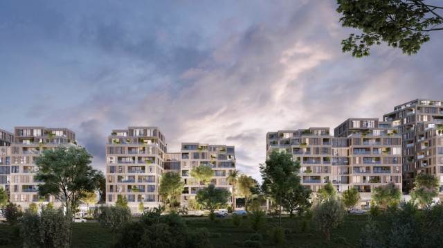 הדמיה פרויקט מתחם הראל במבשרת ציון (צילום: קסם הדמיות)