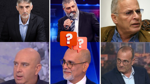 ניר דבורי, אהוד יערי, צביקה יחזקאלי, בני סבטי, באבק יצחקי, עוזי רבי (צילום: פלאש 90, צילום מסך)