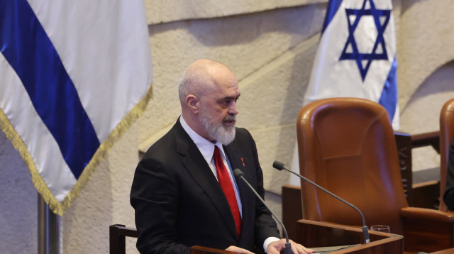 ראש ממשלת אלבניה אדי ראמה בכנסת ישראל (צילום: מארק ישראל סלם)