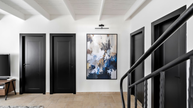 עיצוב מיכל פלד, דלתות טו-פאנל של רב בריח  (צילום: מאור מויאל)