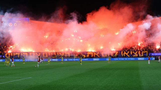 אוהדי מכבי תל אביב (צילום: אודי ציטיאט)