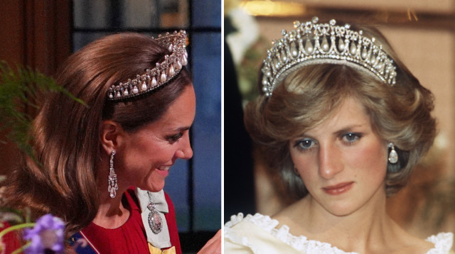 קייט מידלטון והנסיכה דיאנה (צילום: מימין לשמאל: Photo by Anwar Hussein/Getty Images), Yui Mok - Pool/Getty Images)