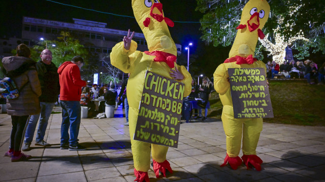 מיצג ממשלת הפאקה פאקה (צילום: אבשלום ששוני)