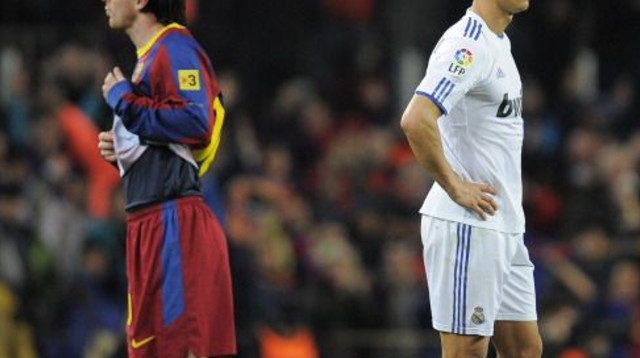 ליאו מסי וכריסטיאנו רואנלדו בימי הקלאסיקו (צילום: David Ramos)