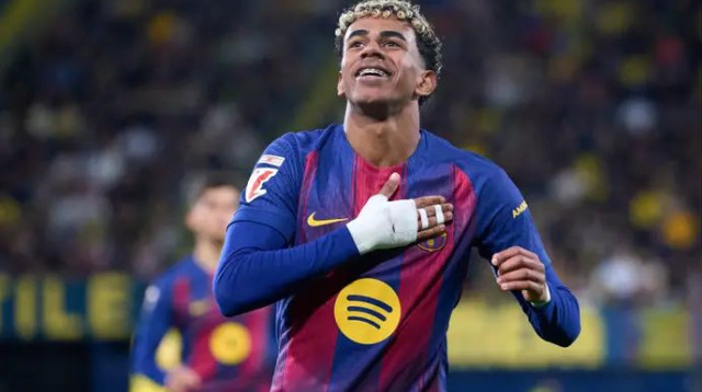 וגם חגג. לאמין ימאל (צילום: GettyImages, Mateo Villalba)