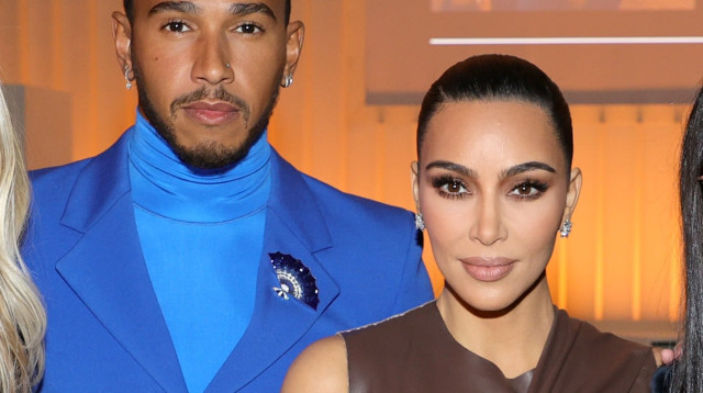 קים קרדשיאן ולואיס המילטון (צילום: Jamie McCarthy/Getty Images)