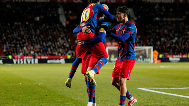 שחקני ברצלונה חוגגים (צילום: GettyImages, Eurasia Sport Images)