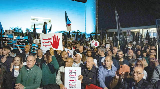 מחאה נגד הפשיעה במגזר הערבי (צילום: יונתן זינדל, פלאש 90)