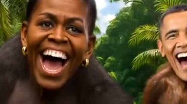 ברק אובמה ומישל אובמה בסרטון שטראמפ שיתף (צילום: צילום מסך יוטיוב)