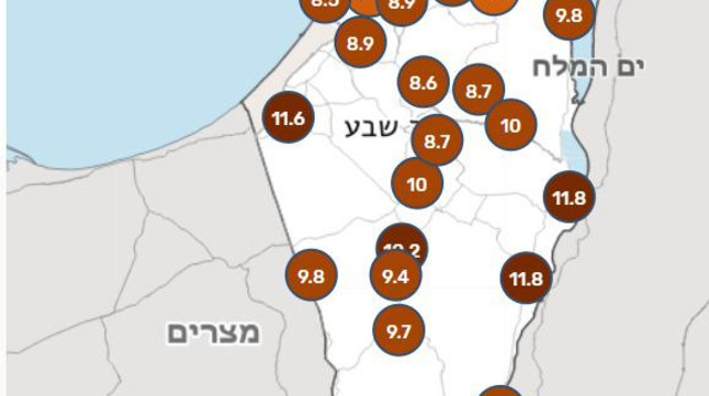 ערכי חום חריגים שנמדדו בחודש פברואר (צילום: השירות המטאורולוגי)