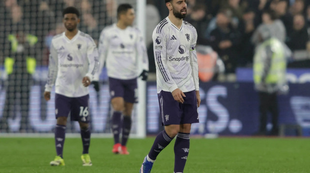 שחקן מנצ'סטר יונייטד ברונו פרננדש מאוכזב (צילום: אימג'בנק  GettyImages, Ian Kington / AFP)