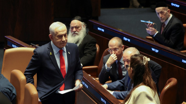 בנימין נתניהו במליאת הכנסת (צילום: רויטרס)