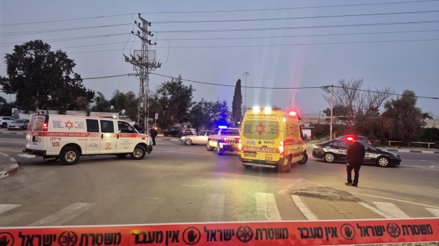 אמבולנסים בזירת רצח בלוד (צילום: תיעוד מבצעי מד"א)