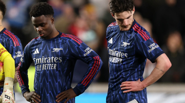 דקלן רייס, בוקאיו סאקה, שחקני ארסנל (צילום: רויטרס)