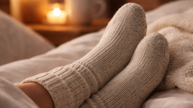 לישון עם גרביים (צילום: AI)