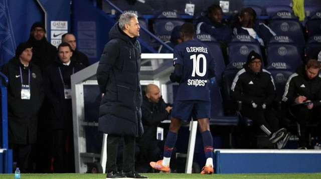 לואיס אנריקה, עוסמאן דמבלה (צילום: Getty images)