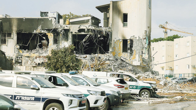 תחנת המשטרה בשדרות לאחר ה-7 באוקטובר (צילום: חיים גולדברג פלאש 90)