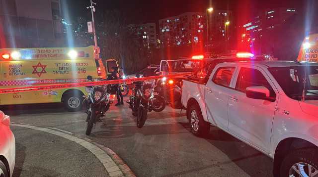 זירת הרצח הכפול בחיפה (צילום: תיעוד מבצעי מד"א)