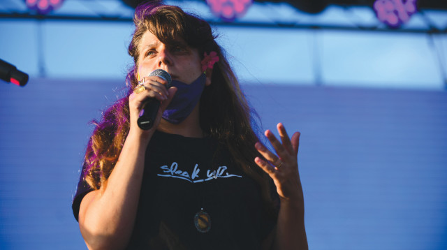 דפני ליף בהפגנה תל אביב 2020 (צילום: תומר נויברג פלאש 90)