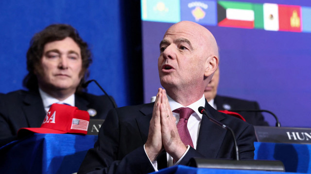 נשיא פיפ"א ג'אני אינפנטינו במועצת השלום (צילום: רויטרס)