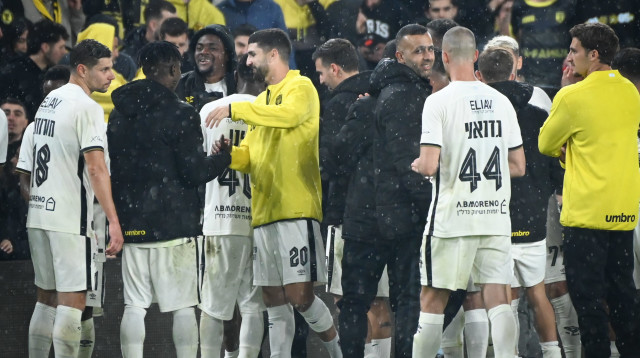 שחקני בית"ר ירושלים חוגגים (צילום: ברני ארדוב)