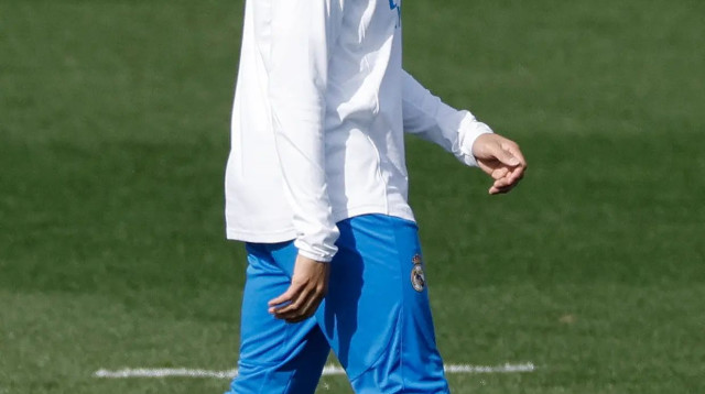 קיליאן אמבפה באימון ריאל מדריד (צילום: GettyImages, OSCAR DEL POZO/AFP)