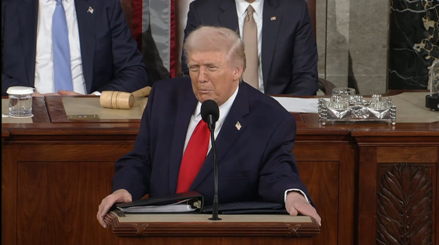 טראמפ בנאום מצב האומה (צילום: צילום מסך יוטיוב)