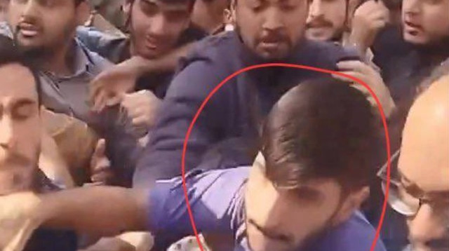 לינץ' באיש בסיג' באוניברסיטת טהרן (צילום: רשתות שימוש לפי סעיף 27,צילום מסך רשת X)