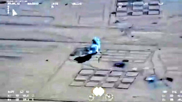 יעד הפגיעה המשוער בתרגיל משמרות המהפכה (צילום: רשתות חברתיות)