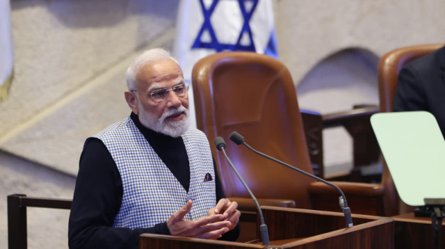 ראש ממשלת הודו נרנדרה מודי בכנסת (צילום: מרק ישראל סלם)