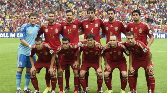 שחקני נבחרת ספרד. 2014 (צילום: GettyImages)