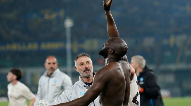 שחקן נאפולי, רומלו לוקאקו (צילום: רויטרס)