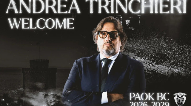אנדראה טרינקיירי, מאמן פאוק סלוניקי (צילום: צילום מסך, עמוד הטוויטר של פאוק)
