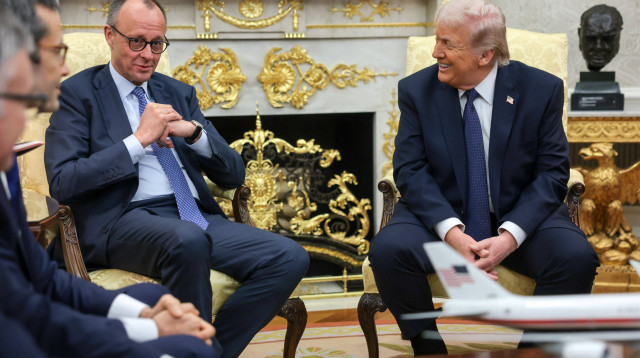 דונלד טראמפ, פרידריך מרץ (צילום: רויטרס)