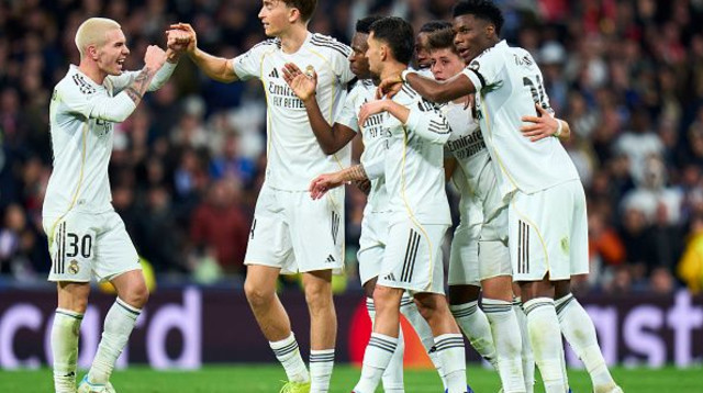 שחקני ריאל מדריד חוגגים (צילום: Diego Souto)