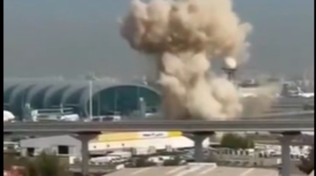 נמל התעופה בדובאי הותקף (צילום: צילום מסך)