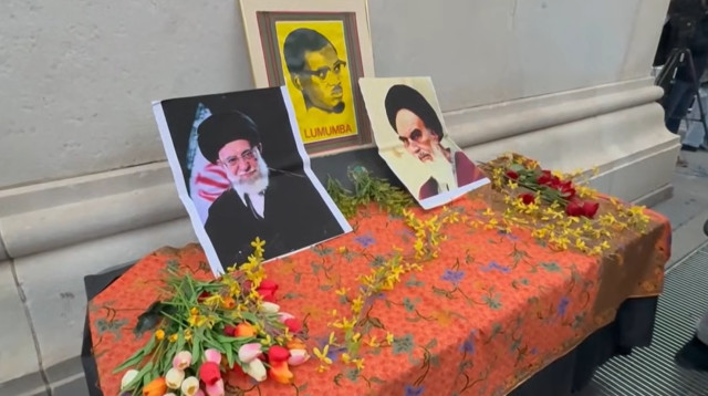 עצרת זיכרון לעלי חמינאי בניו יורק (צילום: צילום מסך יוטיוב)