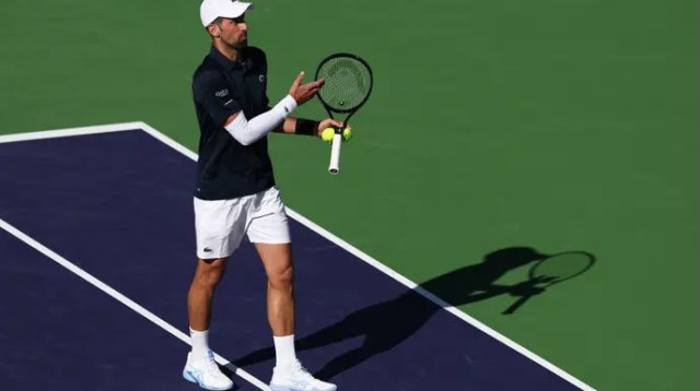 ג'וקוביץ' במהלך הניצחון שלו בפתיחת אינדיאן וולס (צילום: GettyImages, Clive Brunskill)