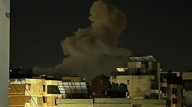 תיעוד התקיפה בביירות (צילום: רשתות ערביות)